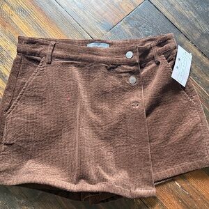 Brown Corduroy Skirt skort small western Sweet Lovely by Jen boutique